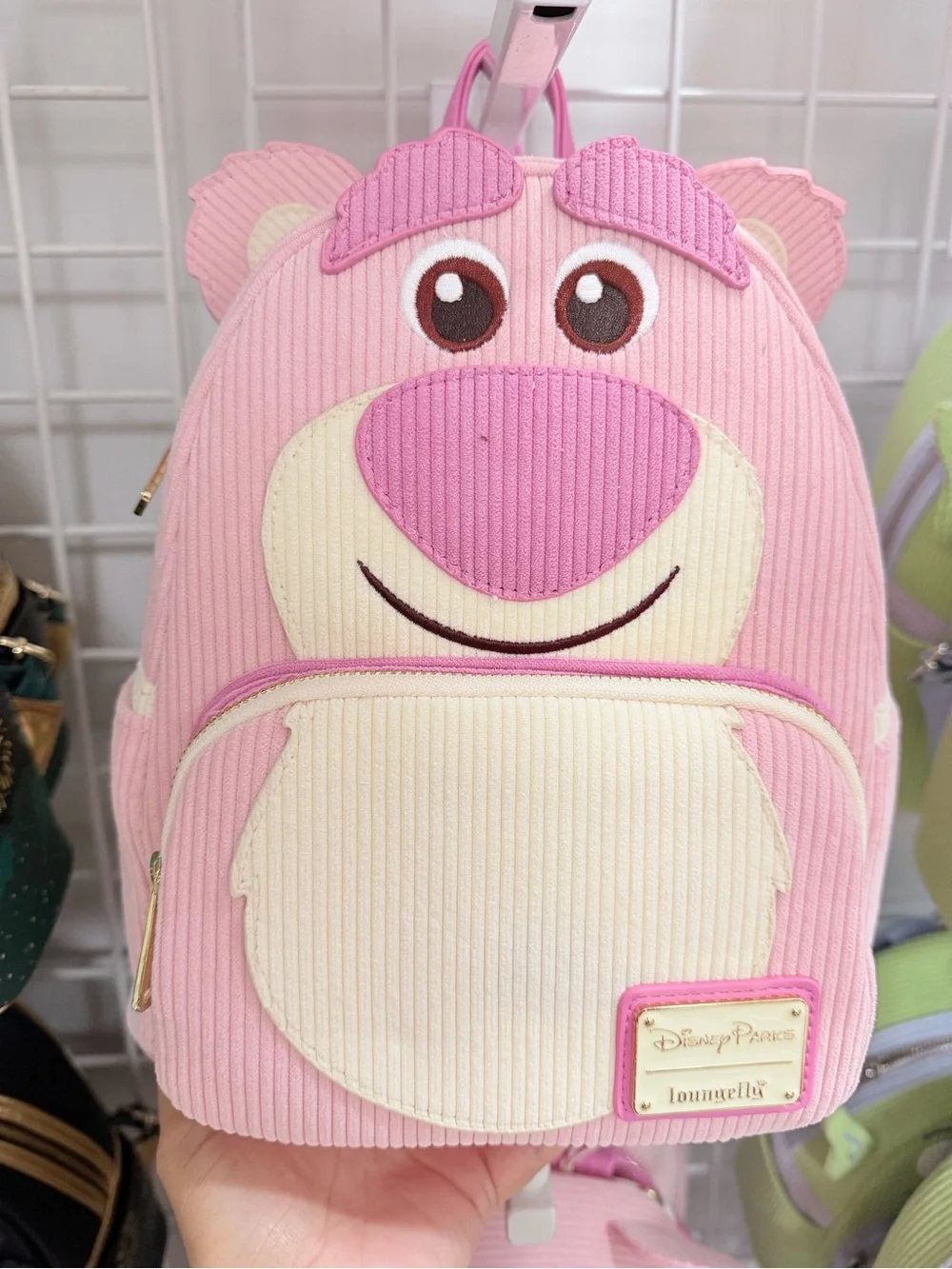 Loungefly Pink Lotso Corduroy Mini Backpack